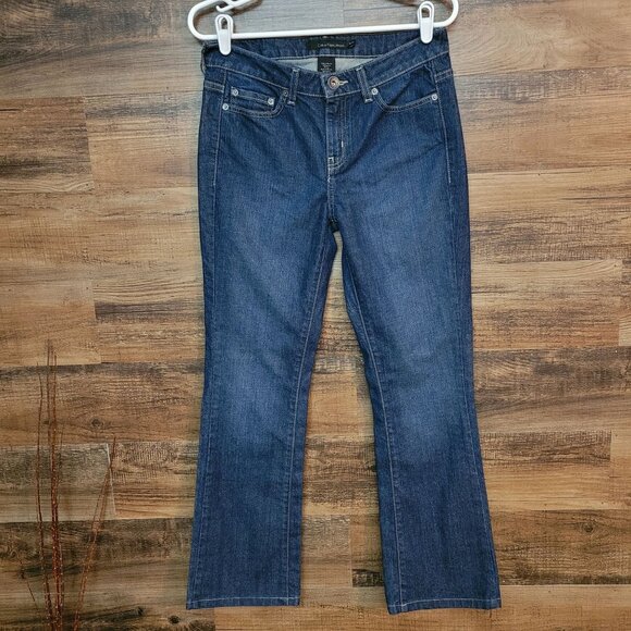 Vtg Calvin Klein Jeans Size 6 Bootcut Mid Rise Medium Dark Stretch Denim Y2K - Picture 2 of 11